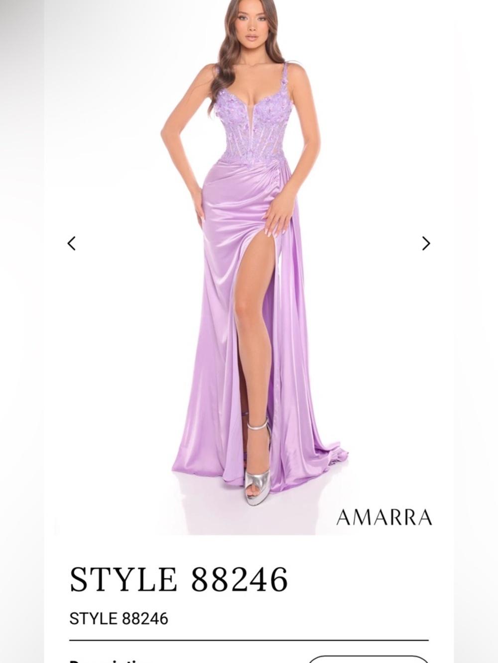 Lilac Lace Appliqué Satin Prom Gown - Women Dresses - nwt size 2 & 4 available